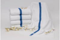 Blue Center Stripe Pool Towels by 1888 MILLS